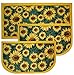 Kashi Home Sunflower 3pc Kitchen Rug Set, (2) Slice 18"x30" Rugs, (1) 20"x40" Mat, Non-Slid Latex Back