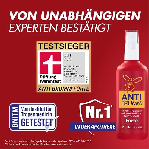 Anti Brumm Forte Pumpspray, 75 ml: Insekten-Repellent für effektiven Schutz gegen Mücken und Zecken, Mückenspray mit DEET