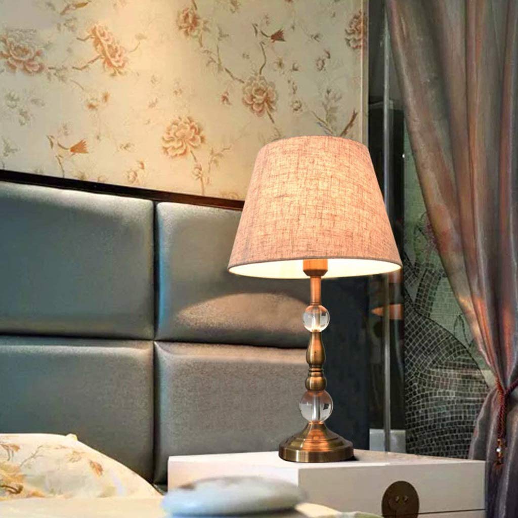 Lampada da Tavolo Moderna per Soggiorno e Camera da Letto, con Sfera di Cristallo e Paralume a Tamburo Bianco.