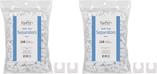 ForPro Sole Toe Separators, White, Individual Toe Separators for Pedicures, 144-Count (Pack of 2)