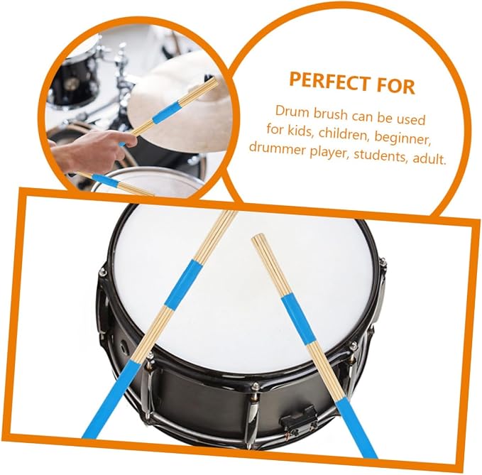 Set de 3 pares de escobillas para batería y percusión miniatura 2