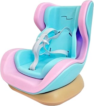 Mini Car Seat Protector for 10-17cm Dolls Model, Plastic Doll Safety Seat Display Chair with Air Vent Clip and Desktop Stand, Pink Blue Collectible Accessories for Vehicle Decoration
