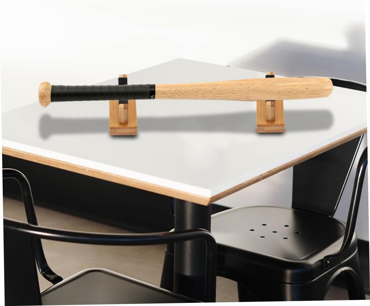2Pairs Wooden Baseball Bat Stand Space Saving Display Rack for Home School Club Elegant Baseball Bat Holder Accessory for Organizing Bats