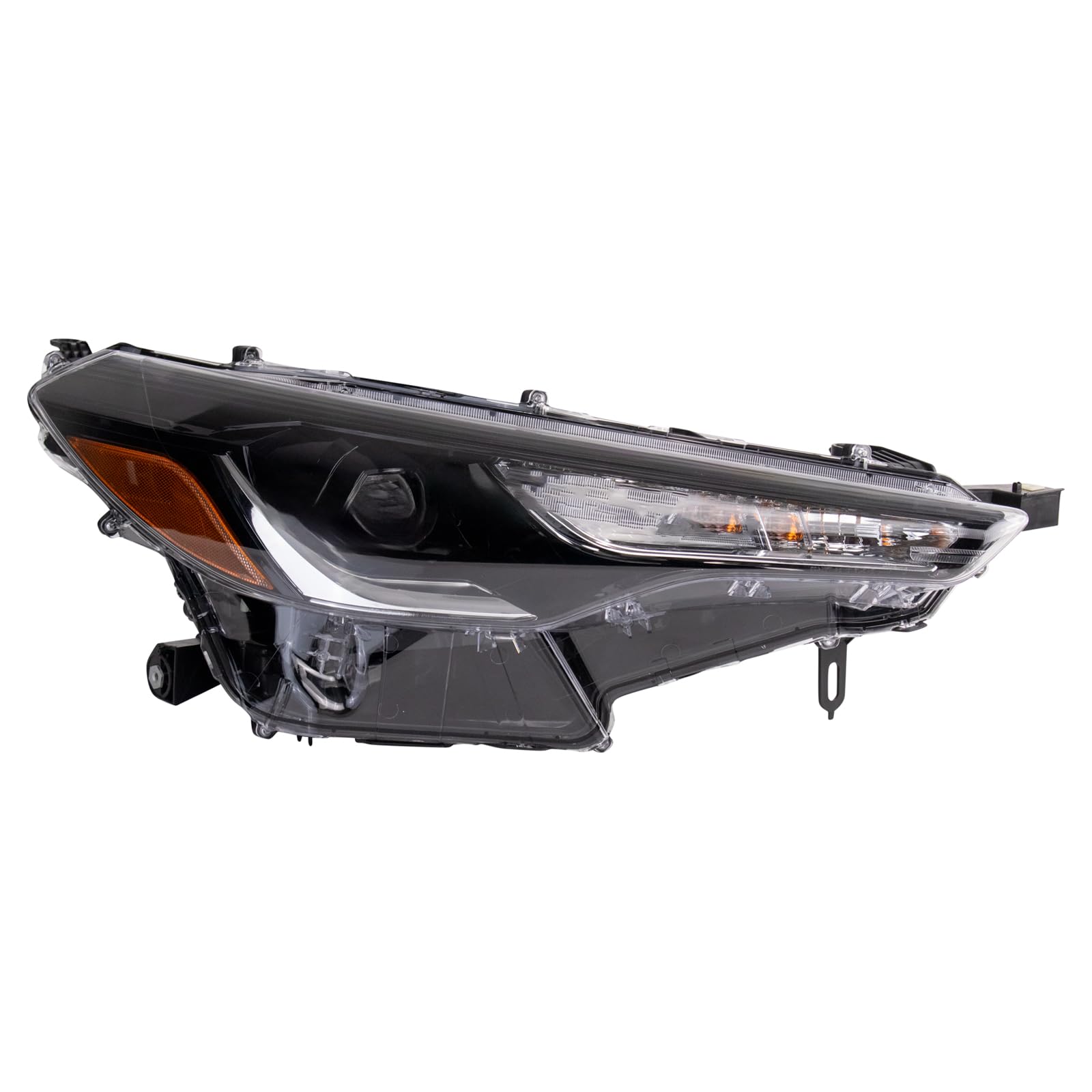 TRQ Passenger Side Headlight Assembly LED Composite Compatible with 2022-2024 Toyota Corolla Cross L LE TO2503313