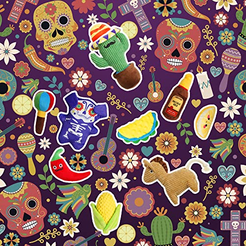 Nocciola-Mexican-Plush-Squeaky-Dog-Toys-9-in-1-Funny-Stuffed-Chew-Toys-for-Small-Medium-Dogs-with-Durable-Soft-Fabric-Indoor-Interactive-Puppy-Toys-Pet-Supplies - Cucciolini Doodles Nocciola-Mexican-Plush-Squeaky-Dog-Toys-9-in-1-Funny-Stuffed-Chew-Toys-for-Small-Medium-Dogs-with-Durable-Soft-Fabric-Indoor-Interactive-Puppy-Toys-Pet-Supplies