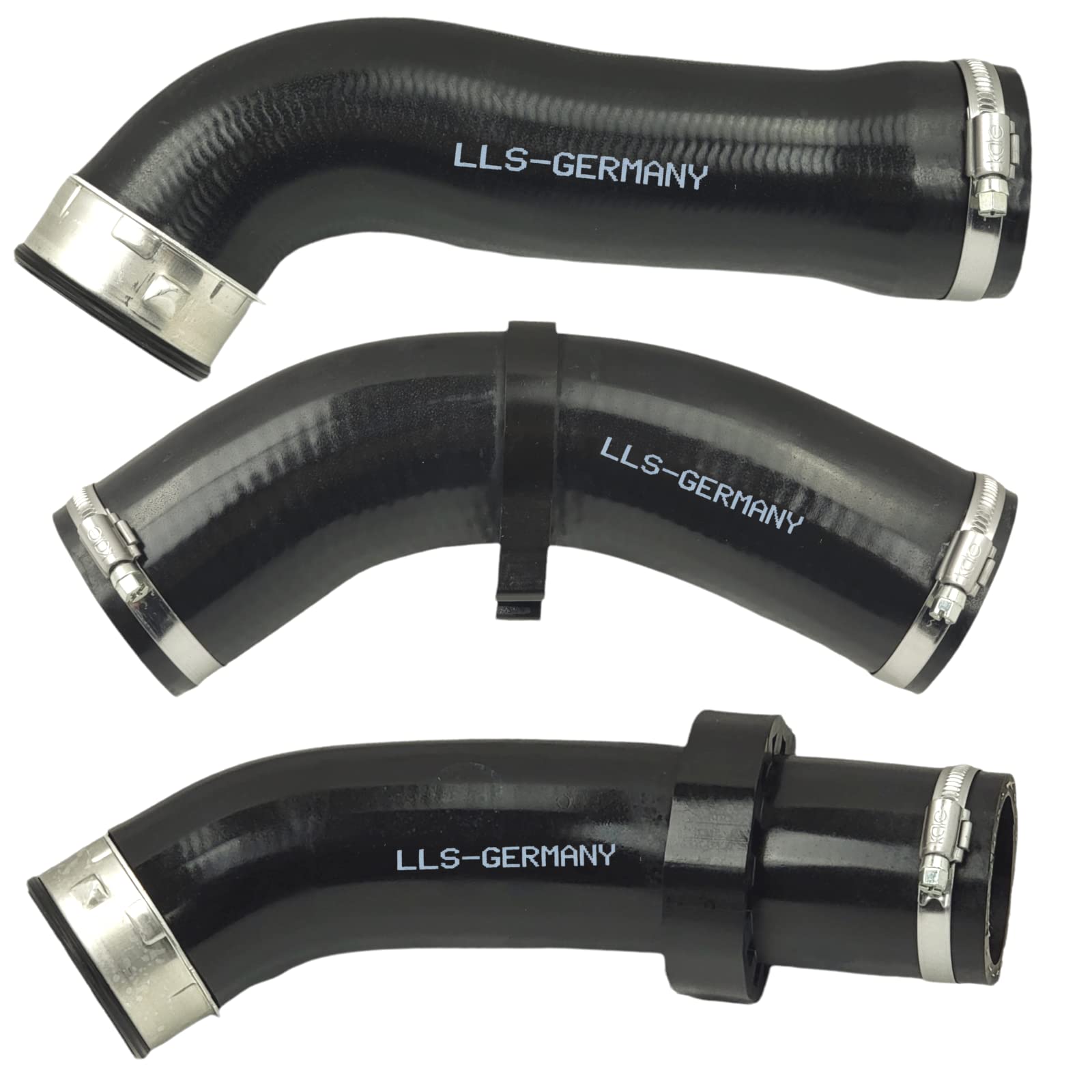 LLS-GERMANY 3 x Turboschlauch Ladeluftschlauch Kompatibel mit B M W 3er E46 318d 320d 320cd 11617799397 11617791393 11617786865