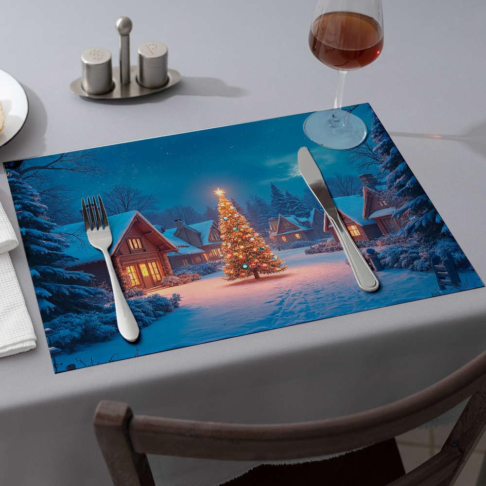Assiettes décoratives village de Noël pour embellir votre repas
