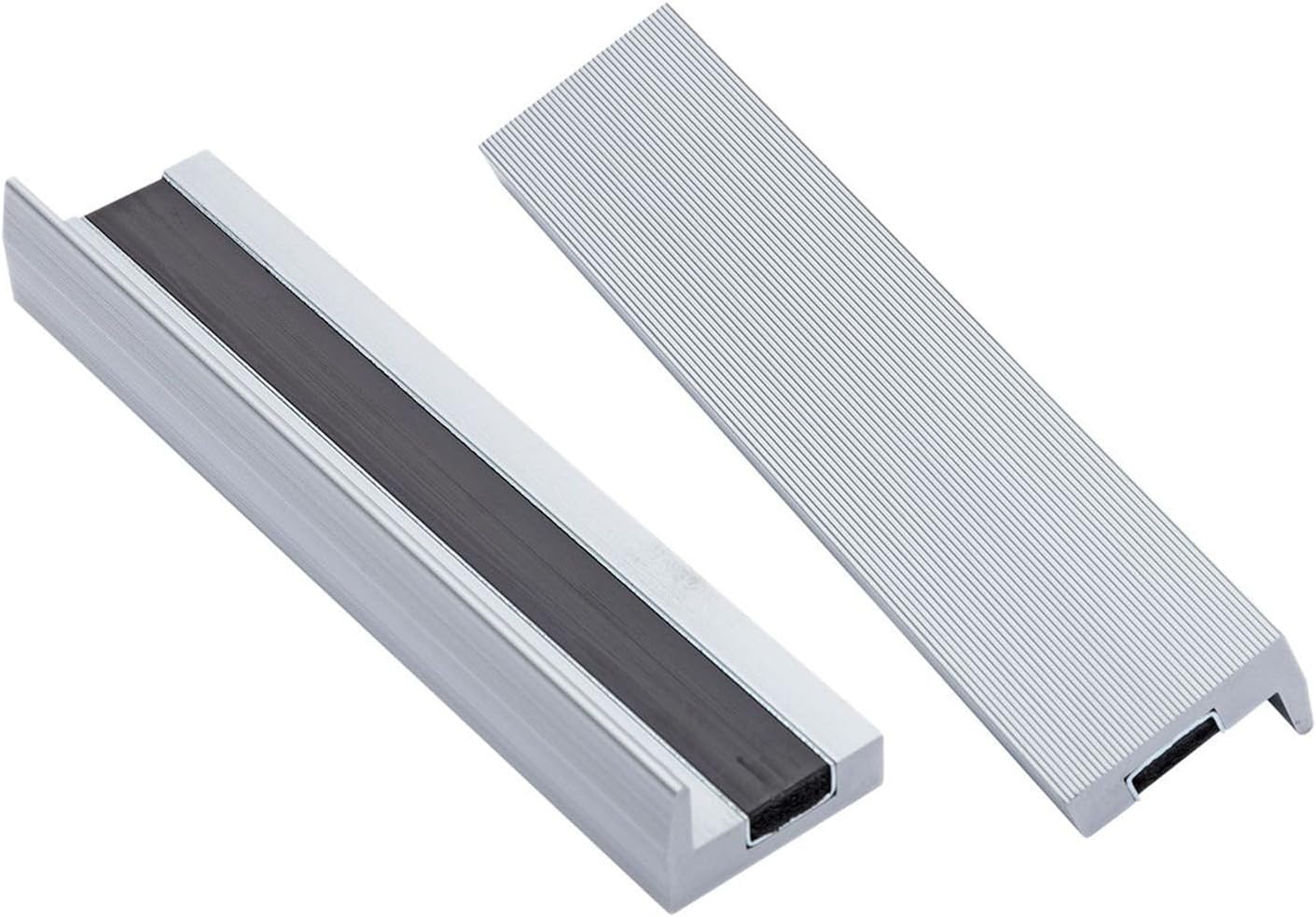 Yost Tools Universal 5" Magnetic Aluminium Vise Jaw Caps - Smooth Serrated - No Bolts Needed (1 Pair)