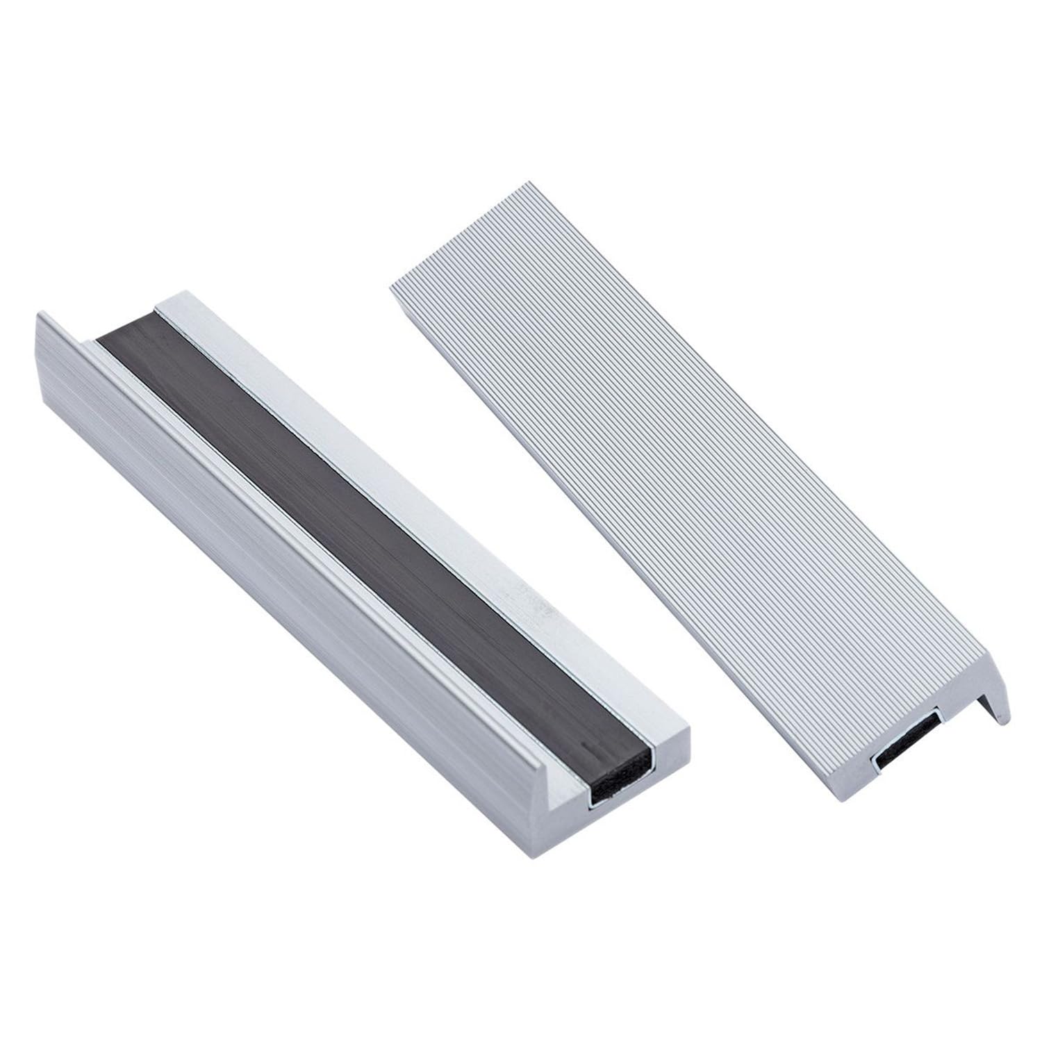 Yost Tools Universal 5" Magnetic Aluminium Vise Jaw Caps - Smooth Serrated - No Bolts Needed (1 Pair)