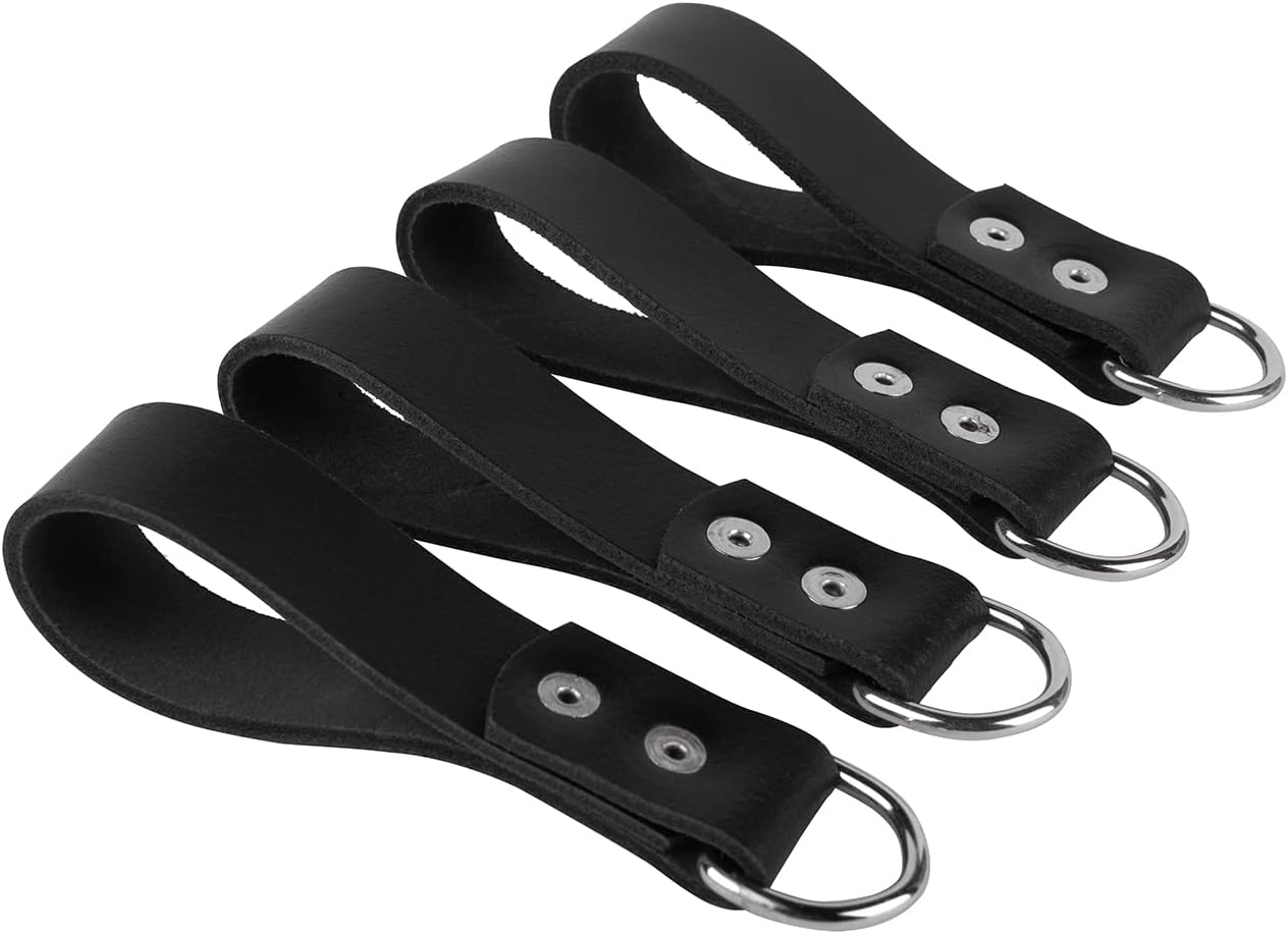Heavy Duty Leather Tool Belt Accessories (Suspender Loop Attachment 4-Pack) (BROWN COLOR)