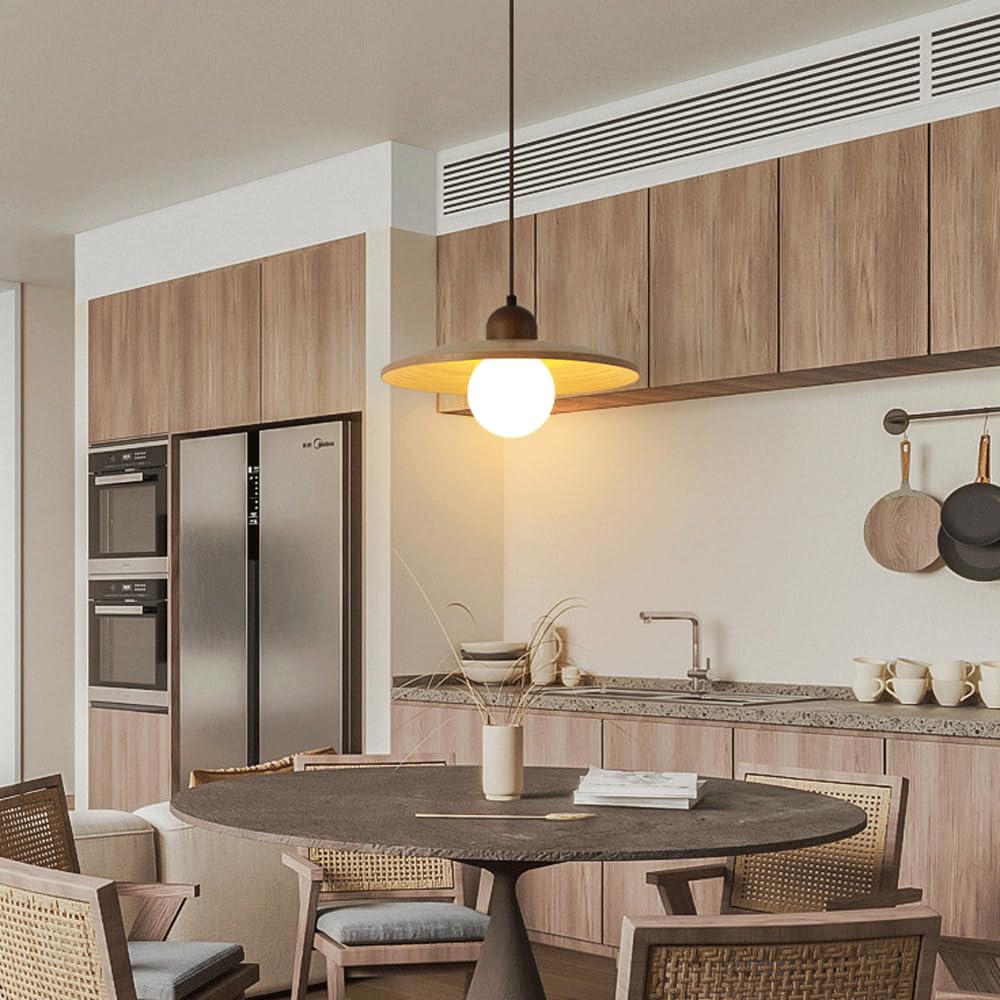 Genérico Lámpara Retro Japonesa De Madera Maciza G9, Ajustable Para Comedor Y Cafetería