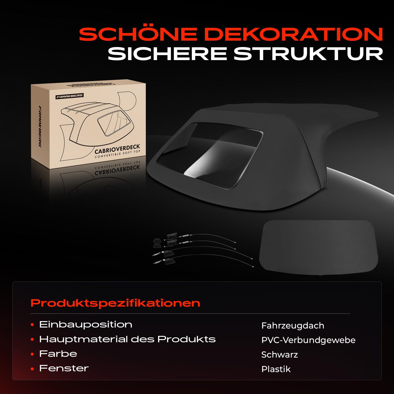 Frankberg Cabrioverdeck Softtop Verdeckbezug Schwarz für Z3 Roadster E36 1.8L-3.2L 1995-2003 54318411121