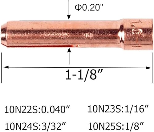 Miniatura 8 de Kit de accesorios de antorcha de soldadura TIG, boquillas, cuerpo Stubb Stubby Gas Lens #10, kit de copa de vidrio para WP-17/18/26