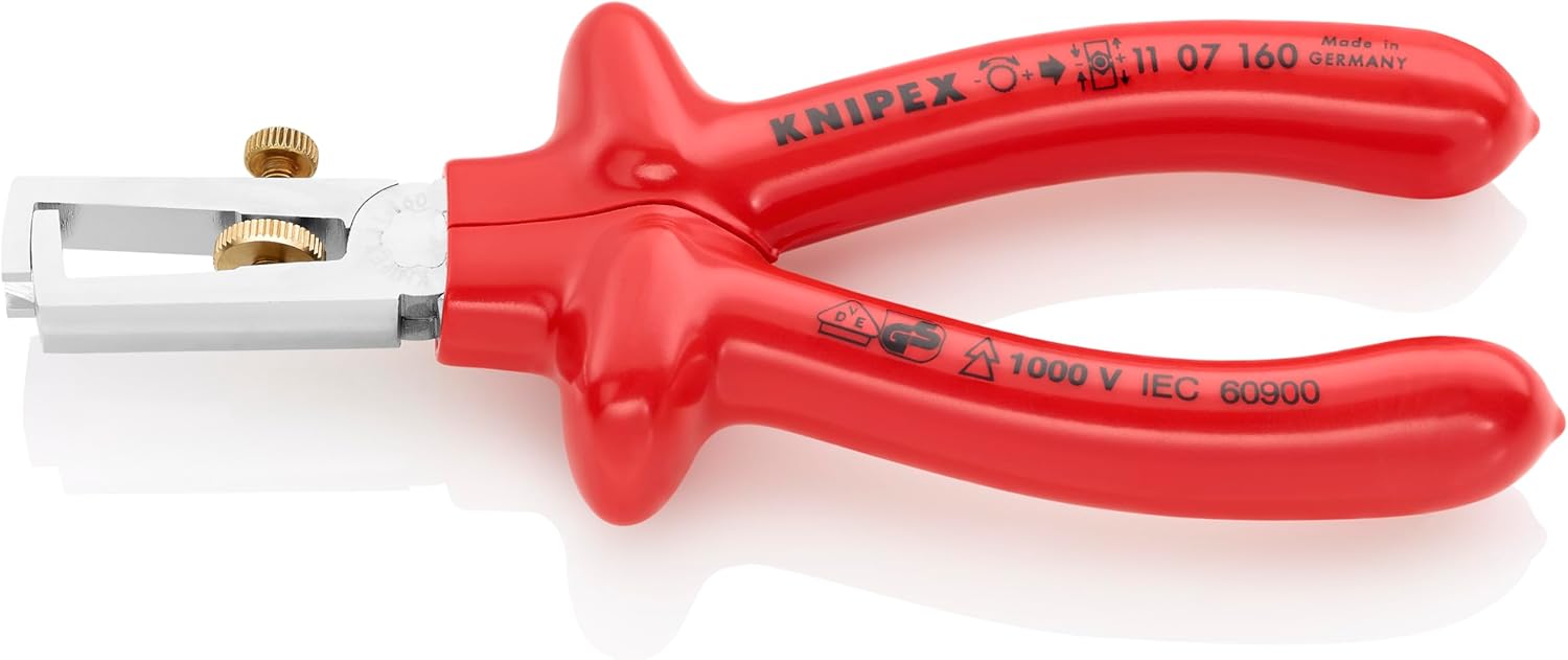 KNIPEX - 11 07 160 Tools - End-Type Wire Stripper, Dipped, 1000V Insulated (1107160)