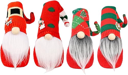 Miniatura 9 de CYee 2 gnomos de Navidad, hechos a mano, adornos de decoración de duende de pie, de felpa sueca Tomte, figura de muñeca de peluche para decoración