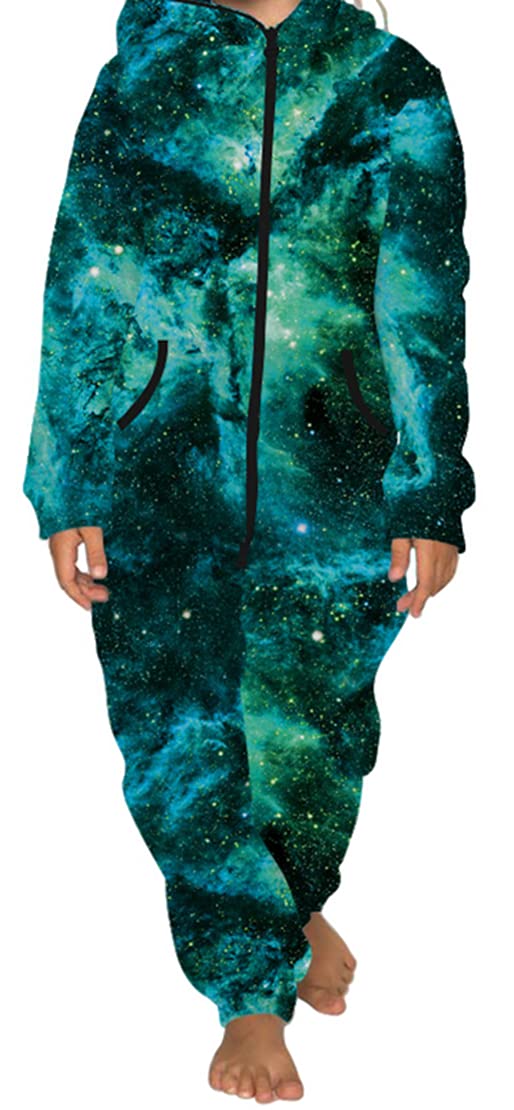 Ocean Plus Unisex Długi Rękaw Zamek Błyskawiczny Kaptur Kombinezon Polarowy Dla Chłopców Nadruk Cyfrowy Luźny Polar Dziewczęcy Jednoczęściowy z Kapturem Spodnie Dziecięce