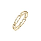 14K Gold or Rhodium Plated Sterling Silver Chain Link Band Ring