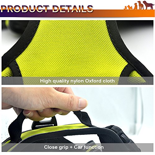Olizee® New No Pull Dog Harness Outdoor Adventure Reflective Markings Pet Vest With Handle Adjustable Protective Nylon Walking Pet Harness Variety Of Sizes And Colors,Orange M #TOP2