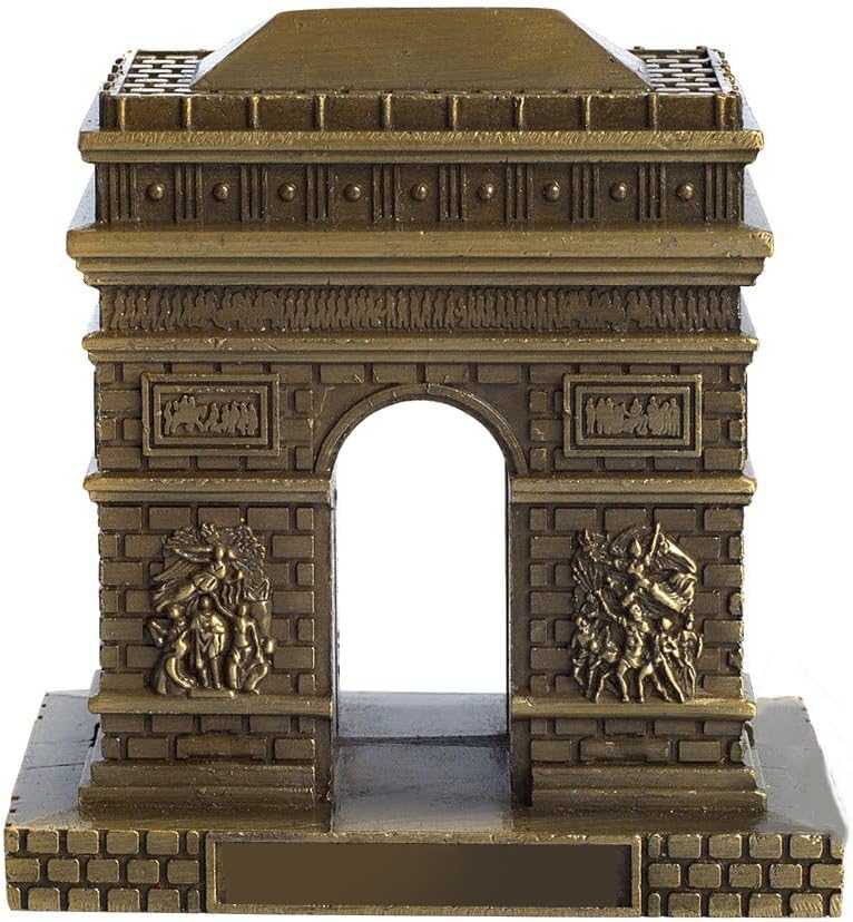 ZOVIE France Paris Triumphal Arch Pure Copper Statue (3.2in Top)