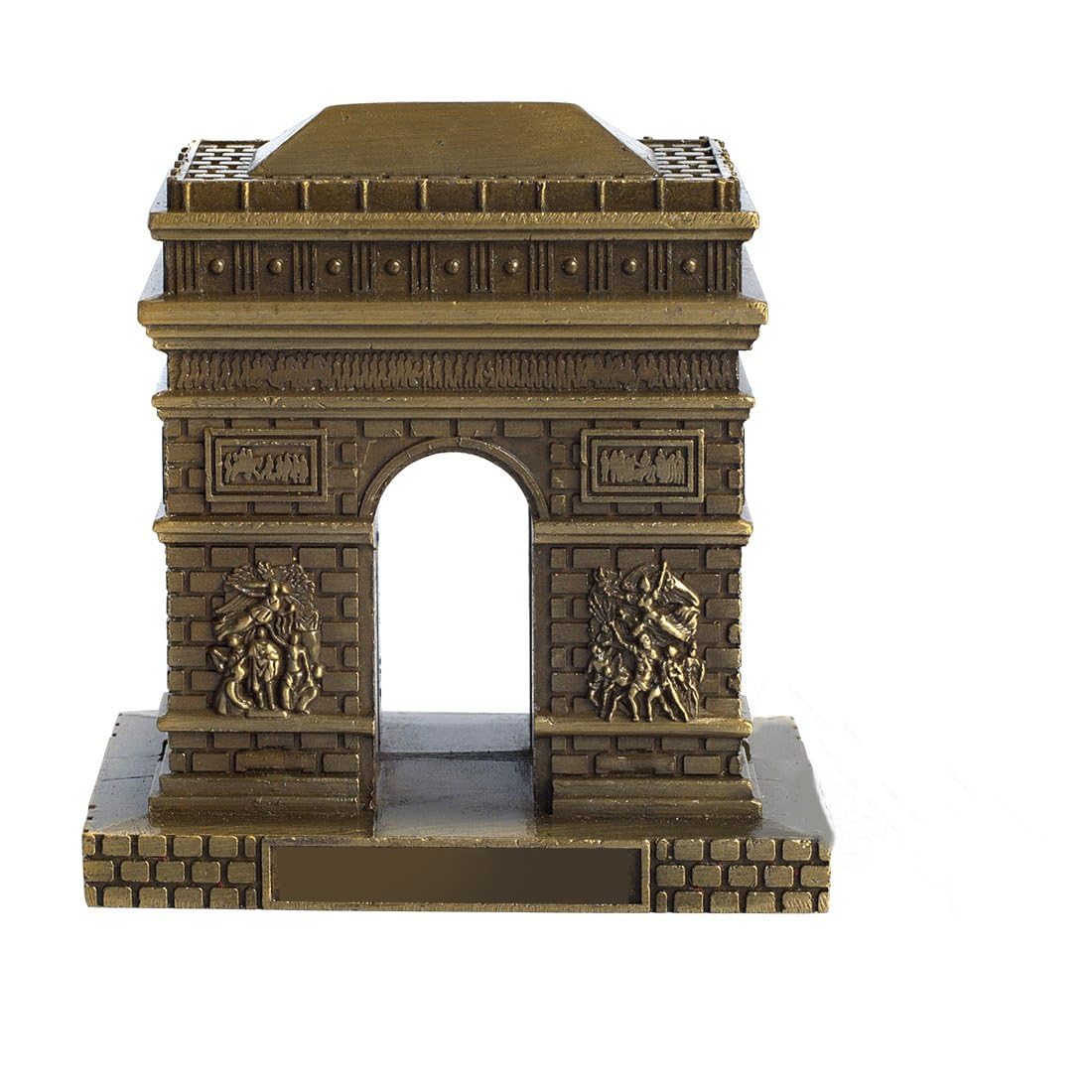 ZOVIE Metal Paris Arch of Triumph Statue Figurine Home Desktop Décor Souvenir Artificial World Famous Buildings Sculpture(3.2in Top)