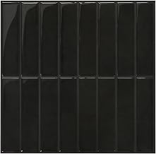 COMSTICKC Lot de 10 autocollants 3D pour carrelage mural en vinyle - 30,5 x 30,5 cm - Noir