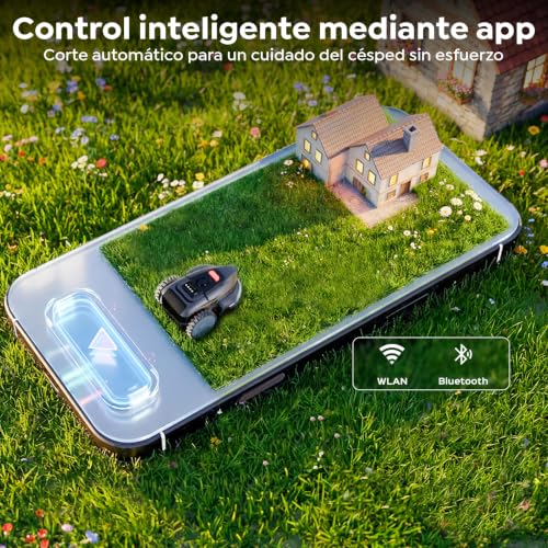 V3 AI Vision Robotic Lawn Mower, 1600 Sq.Ft, Dark Black