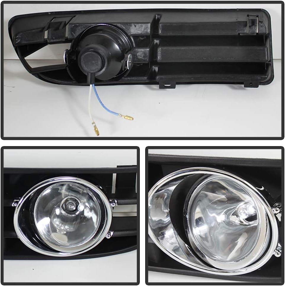 ACANII - For 1999-2004 VW Jetta Bora Mk4 Front Bumper Fog Lights Lamp+Switch+Bulbs Assembly Driver & Passenger Side