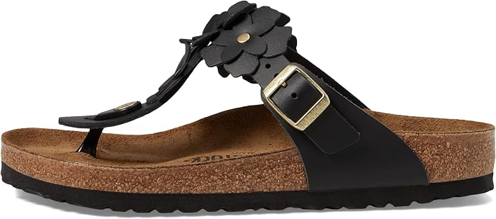 Сандалии Birkenstock Gizeh Flowers, цвет: Чёрный — фото 2