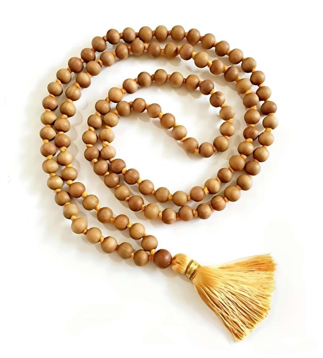 Sandalwood Mala Original White Sandal Mala safed Chandan ki mala Original 108+1 Beads, Size - 8mm,-image-18