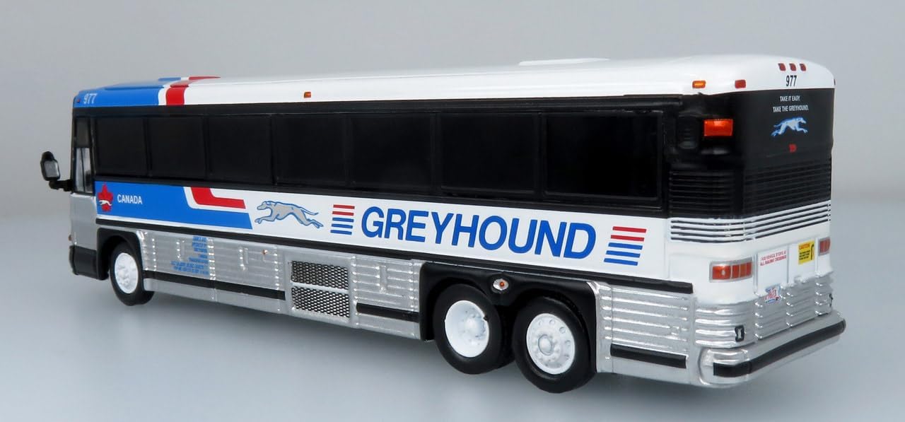 MCI D4000 Intercity Bus Greyhound Canada 1/87 Scale-HO Scale 5" Long New in The Box Well Detailed Both Inside and Out Iconic Replicas Rare!