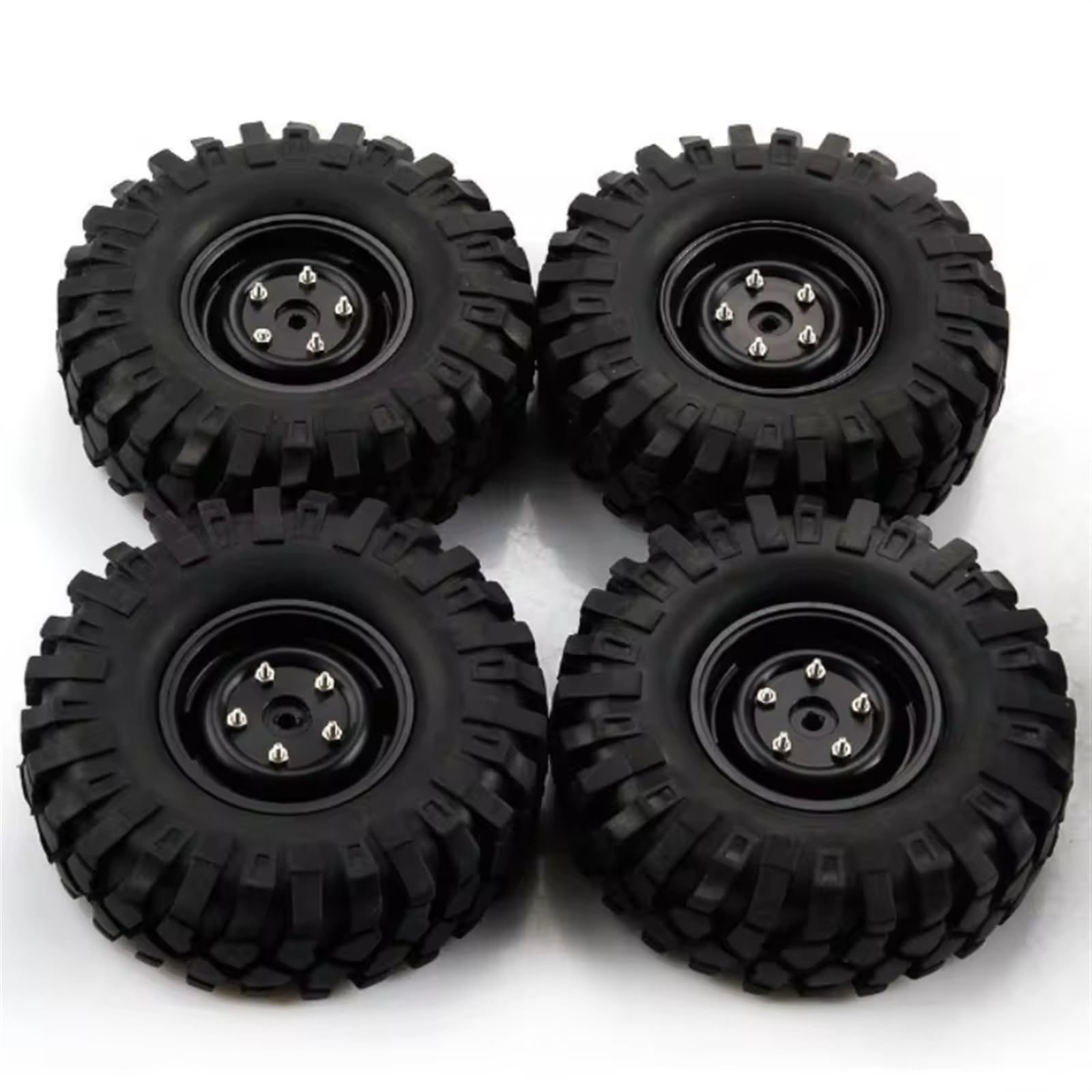 Per Hsp Per Redcat Per Traxxas Per Axial Per Scx10 90046 4wd 4 Pezzi 96mm 1.9 Pollici Cerchione In Gomma Pneumatico Beadlock Per 1/10 Rc Crawler Car Ruote