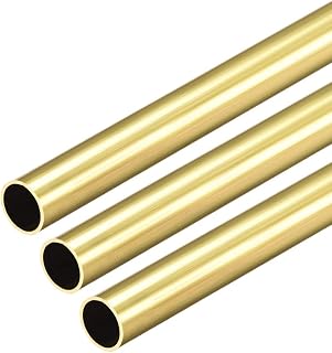 uxcell Brass Round Tube, 300mm Length 9mm OD 0.5mm Wall Thickness, Seamless Straight Pipe Tubing 3 Pcs