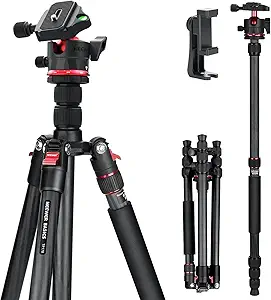 NEWER Basics Carbon Fiber Travel Tripod Monopod, 64