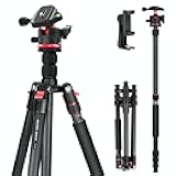 NEEWER Basics Carbon Fiber Travel Tripod Monopod, 64