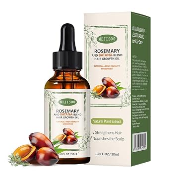 Organic Batana Rosemary Hair Oil - Nourishing Scalp Oil for Thinning Hair, Soothes Dry Scalp, Strengthens Follicles & Roots, 1 fl oz