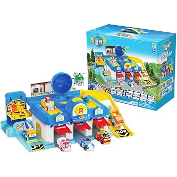 RobocarPoli Slider Rescue Station With Elevator, Parking Play Set, Robo Carpoly, Base Managed Official Product, Robocar Poli, 2, 3, 4, 5, Present, Birthday, Celebration, Christmas