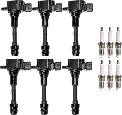 ENA Juego de 6 bobinas de encendido y bujía de iridio compatibles con Nissan Infiniti FX35 M35 G35 350Z 2003 2004 2005 2006 2007 2008 3.5L repuesto