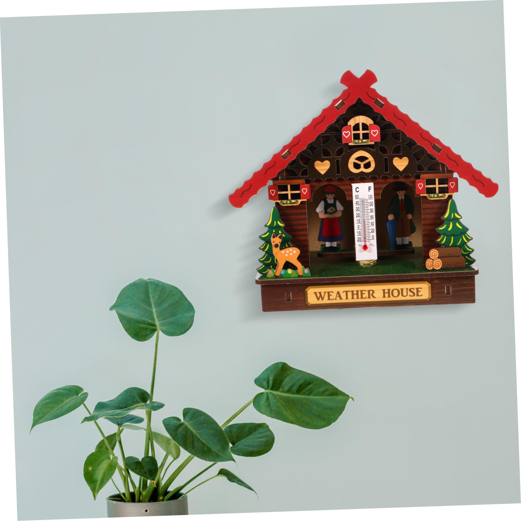 HANABASS Holzbarometer Mit Thermometer Und Hygrometer Wandwetterstation Für Haushalt Genaue Innen Und Außentemperaturmessung Langlebiges Design Zur Wandmontage