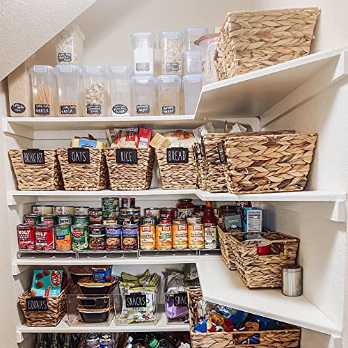 Label Holders, 18Pcs Basket Bin Labels Clip On For Baskets With 16Pcs Reusable Clear Label Cards And 2Pcs White Chalk Marker For Storage Bins Basket Boxes Label Holders #TOP5