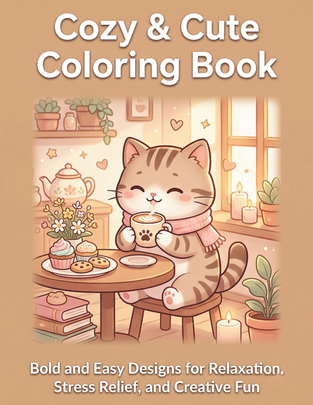 Cozy & Cute Coloring Book: Bold and Easy Designs for Relaxation, Stress Relief, and Creative Fun