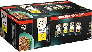Sheba Nourriture Humide pour Chat Selection en Sauce, 40 sachets de 40 x 85 g (1 Grand Paquet) – Nourriture pour Chat Humi...