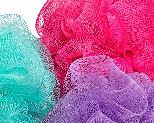 Lanossi Beauty & Care Kit Esponja De Banho Massageadora - 3 Unidades Roxo/ Verde/Rosa Roxo/Verde/Ros