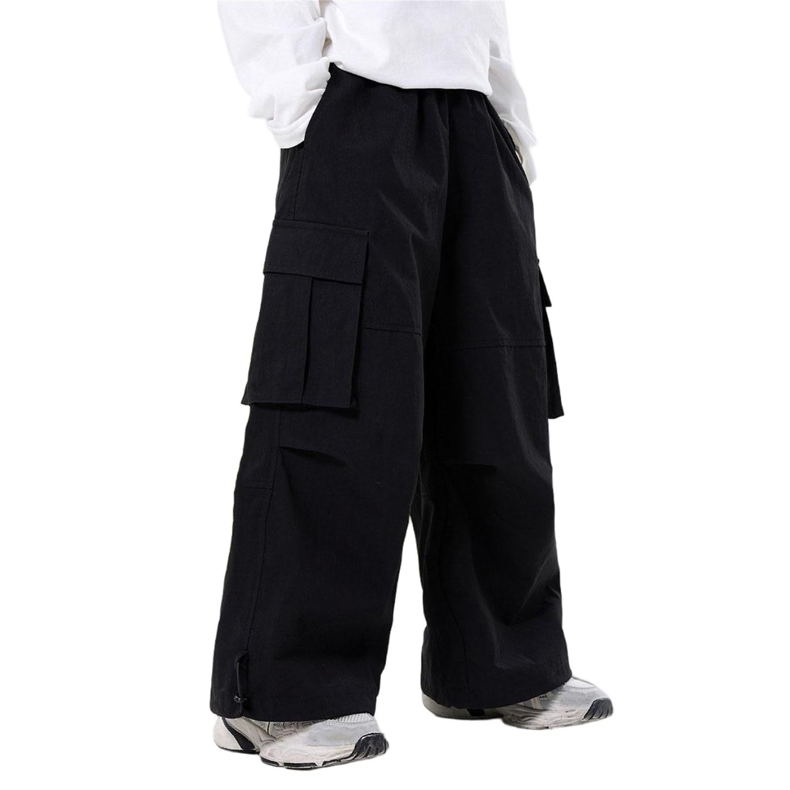 Pantalon cargo de jogging garçon coupe ample parachute élastique confortable - 6