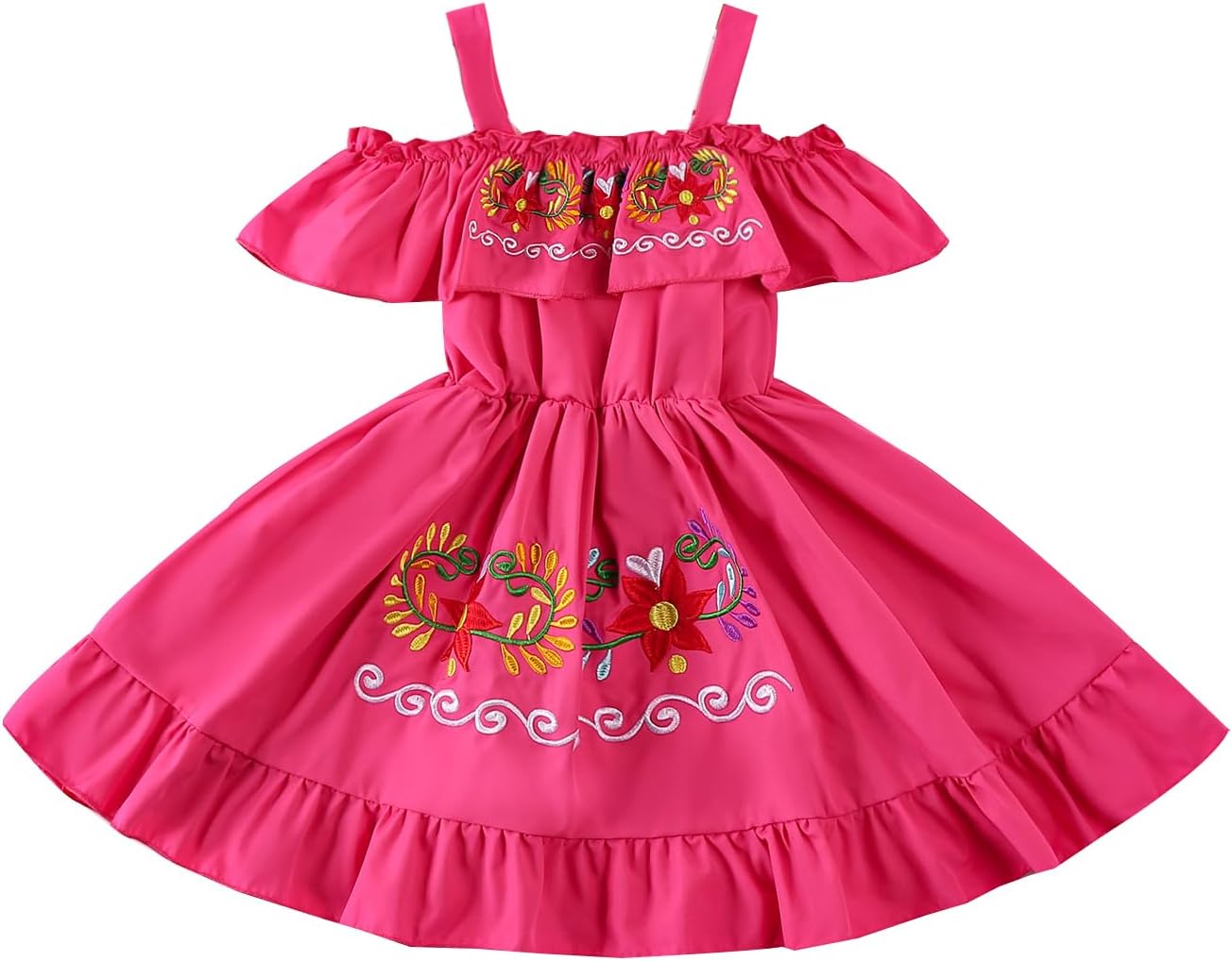 VINUOKER Toddler Girls Mexican Dress Ethnic Embroidered Dress