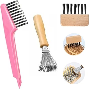 Hair Brush Cleaner Tool, Hairbrush Cleaner Rake Removing Tangled Hairs and Dust from Vacuums and Hairbrushes, 2-in-1 Comb Cleaning Brush, Home and Salon Use