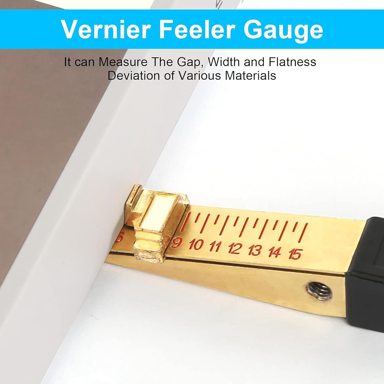 Door Gap Measuring Tool, 1-15mm Fire Door Gap Gauge Checker Tool Engineering Ruler,Vernier Feeler Gauges for House Engineering Inspection Flatness Measuring 0.5mm