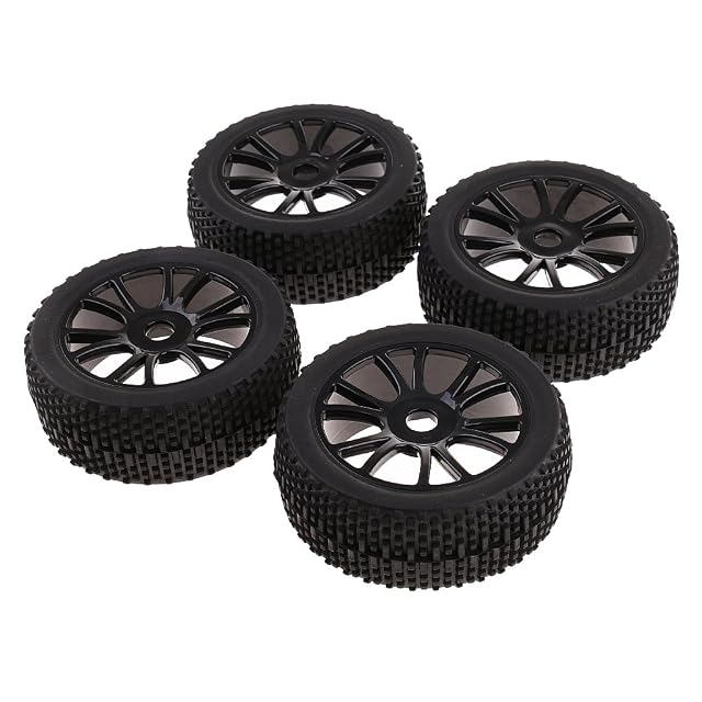 Milageto 4Pieces 1: 8 RC Car Tires Llantas de Rueda para HSP HPI RC Buggy Truck Car Parts