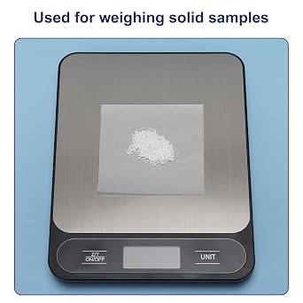 Labasics Weighing Paper, 500 Pcs Quantitative Filter Papers, Nitrogen Free, for Laboratory Scale Measurement Samples Transfer, 150 x 150 mm