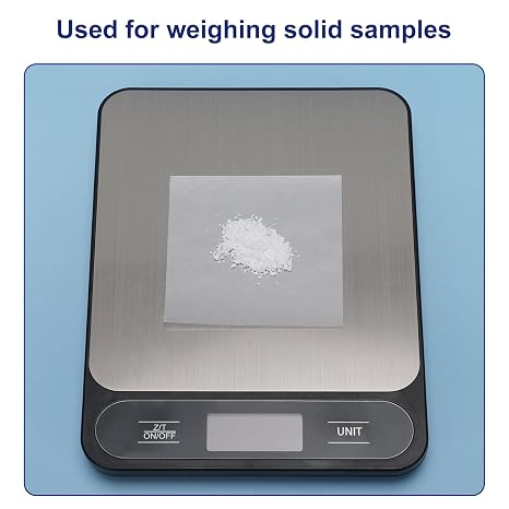 Labasics Weighing Paper, 500 Pcs Quantitative Filter Papers, Nitrogen Free, for Laboratory Scale Measurement Samples Transfer, 150 x 150 mm