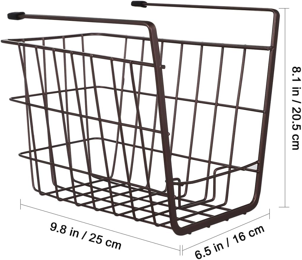 PRETYZOOM 2 Pack Under Shelf Basket, Under Cabinet Hanging Metal Wire Storage Basket, Space-Saving Storage Solution for Kitchen, Bathroom, Bookshelf, Office, Desk (10x6.5x8 inch)